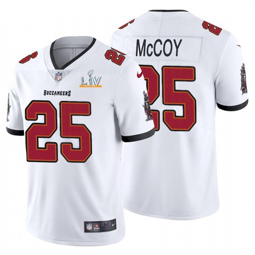 Men's Tampa Bay Buccaneers #25 LeSean McCoy White 2021 Super Bowl LV Limited Stitched Jersey